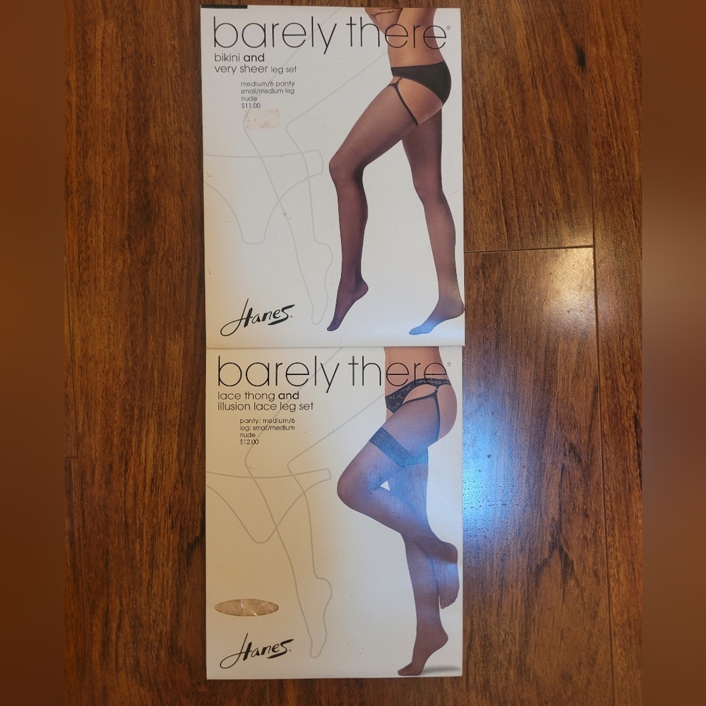 NEW: Hanes Barely There Panty + Leg Stocking Sets Small